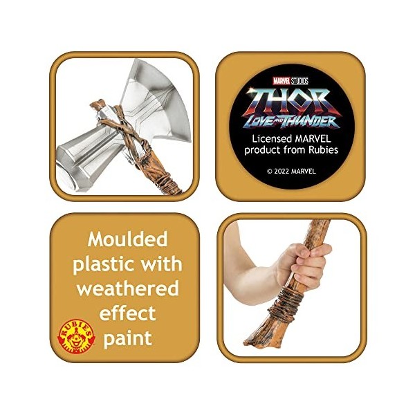 Rubies Marvel Thor Love & Thunder Movie Thor Stormbreaker Hache Accessoire de costume officiel