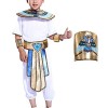 ranrann Déguisement Égyptien Enfant Fille Garçon Costume Princesse Égyptienne/Prince Égyptien Ensemble Tenue Accessoires Hall