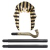 ranrann Accessoires de Costume Égyptien Pharaon Cléopâtre Adulte Cosplay Costume Coiffe Sceptre Serpent Faux Col Bras Manches