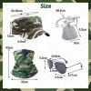 Beamely Lot de 4 déguisements de camouflage militaire, accessoires de costume de cosplay avec chapeau camouflage, cache-cou, 