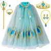 Tacobear Déguisement Princesse Fille Cape Princesse avec Couronne Princesse Baguette Magique Halloween Costume Accessoires Pr