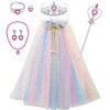 Tacobear Déguisement Princesse Fille Cape Princesse avec Couronne Princesse Baguette Magique Halloween Costume Accessoires Pr