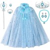 Tacobear Déguisement Princesse Fille Cape Princesse avec Couronne Princesse Baguette Magique Halloween Costume Accessoires Pr
