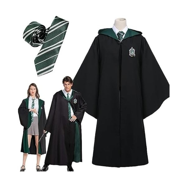 UNNIQ Costume de Magicien, Robe de Sorcier avec Cravate, Costumes de Jeu de Rôle de l’Ecole de Sorcellerie et de Sorcellerie 