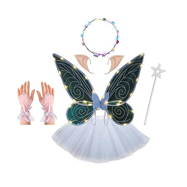 Shengou Ailes De Fée Lumineuses,Ailes De Papillon Enfant,Ailes De Fée Ange Papillon,Ailes De Fée Papillon pour Filles,Ailes P