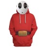 KAMNI Costume de Sh-y Guy pour les enfants adulte Manteau rouge avec couverture de visage blanc Jeu Outfit Props Accessoires 