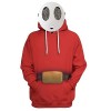 KAMNI Costume de Sh-y Guy pour les enfants adulte Manteau rouge avec couverture de visage blanc Jeu Outfit Props Accessoires 