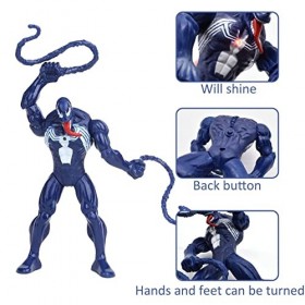 Avengers Cake Topper, 2 Pcs Figurine de Collection Deluxe Venom de 16 cm Bleu et Noir pour Enfants à partir de 4 Ans Enfant