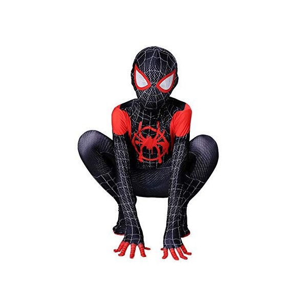 FSMJY Super-héros Spiderman Costume De Panthère Noire 5-6 Ans Adultes Enfants Impression 3D Déguisement Costume Body pour Hal