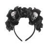 thematys serre-tête tête de mort roses fleurs | bandeau | skull bandeau | accessoires cheveux | horreur | effrayant | adultes