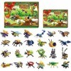 Calendrier de lAvent 2023 - Calendrier de Noël pour enfants - 24 pièces - Blocs danimaux - Modèle insecte - Kit de modélisa