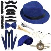 PLULON 12 Pièces Années 1920 Ensemble dAccessoires Costume pour Homme Costume Gangster Rétro Rugissant, Chapeau, Noeud Papil