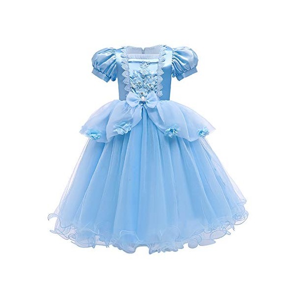 IBAKOM Robe Cendrillon Fille Costume Princesse D guisement Conte F