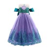 Deguisement Robe Princesse Ariel Costume de Sirène pour Enfant Fille, Robe Ariel la petite sirene avec Accessoires, Enfants C