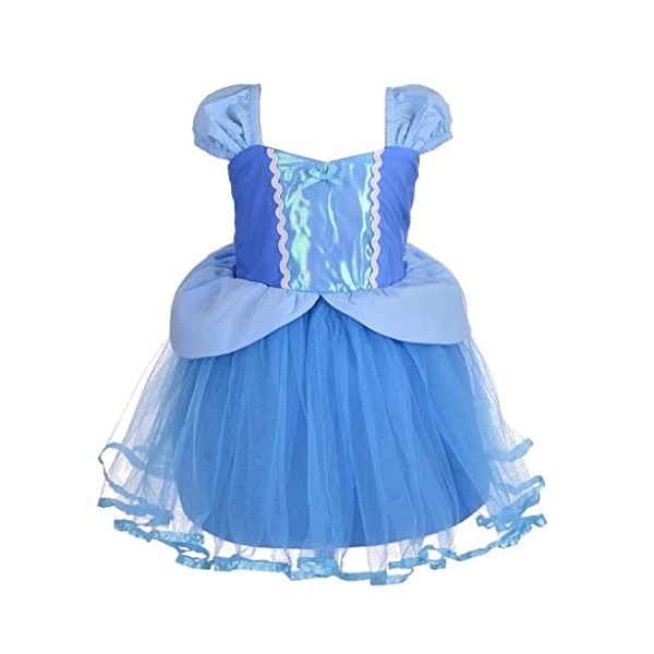 Lito Angels Deguisement Robe en Tulle Princesse Blanche Neige Enfant Fille, Anniversaire Fete Carnaval Costume Halloween, Tai