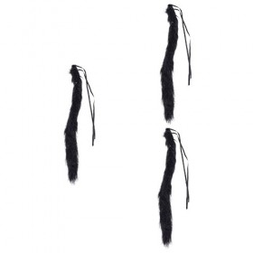 Abaodam 3 Pcs Fausse Queue Habiller Costumes DHalloween Tenue Noir Déguisement Chaton Accessoire De Costume Queue De Renard 