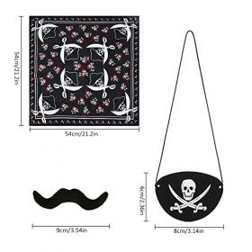 Bogoro 36 Pcs Accessoires Pirate Set, Accessoires de Pirate, Accessoires de costume de pirate, Costume Capitaine Pirate Acces