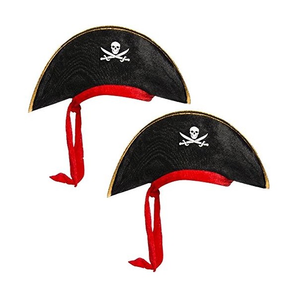 com-four® Ensemble daccessoires 2 pièces pour Les Costumes de Pirate - idéal pour Les carnavals, Les fêtes à thème et Les év