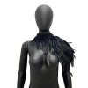 Gothique Plume Haussement dépaules Col Châle Collier Halloween Costume Epaulettes Cape Noir Déguisement Femme Plume Cape Cap