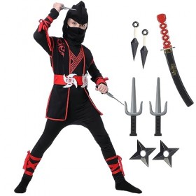 Aomig Déguisement Ninja Costume Enfant, Ensemble de Costumes de