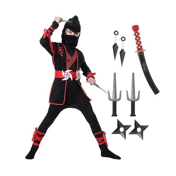 Antbutler Déguisement Ninja Enfant Costume Ninja Garcon Ensemble de jouets accessoires pour garçons filles Carnaval Halloween