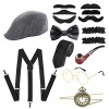 Années 1920 Hommes Accessoires Gatsby Costume Homme Année 20 Gangster Deguisement Annee 20 avec Fausse Moustache Cravate Homm