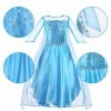 Vicloon Robe Princesse Elsa,5PCS Robe de Princesse Reine des Neiges pour Cosplay Mariage Carnaval Fête danniversaire - avec 