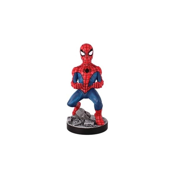 Cableguys Figurine Gaming Marvel Spider-Man - Accessoire support pour manette ou smartphone - Câble USB inclus - 20 cm