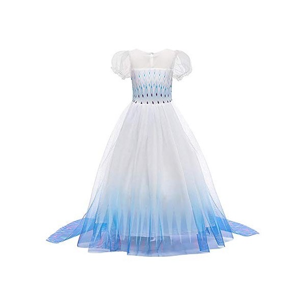 OBEEII Princesse Elsa Déguisement Fille Cosplay Costume et Accessoires Enfant Robe de Soirée Halloween Fêtes Noël Anniversair