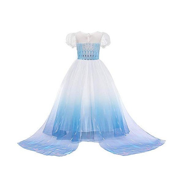 OBEEII Princesse Elsa Déguisement Fille Cosplay Costume et Accessoires Enfant Robe de Soirée Halloween Fêtes Noël Anniversair