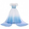 OBEEII Princesse Elsa Déguisement Fille Cosplay Costume et Accessoires Enfant Robe de Soirée Halloween Fêtes Noël Anniversair