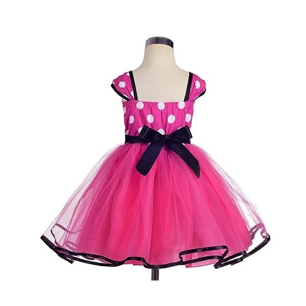 Lito Angels Deguisement Robe Princesse Minnie Bebe Fille, Anniversaire Fete Halloween Carnaval, avec Oreilles de Souris Serre