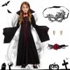 FORMIZON Robe de Vampire, Girls Vampire Costume, Costume de Vampire, Vampire Enfant Déguisement, Costume de Sorcière dHabill