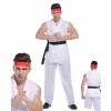 Rubber Johnnies Costume de karaté blanc Ryu, Street Fighter, Kai, Cobra, Halloween, déguisement pour adulte