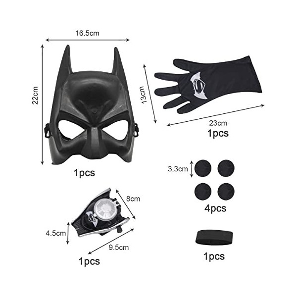 simyron Hero Gant de Masque 2 Pièces Hero Accessoires de Jeu Enfants Hero Accessoires de Fête Costume Cosplay Props pour Cade