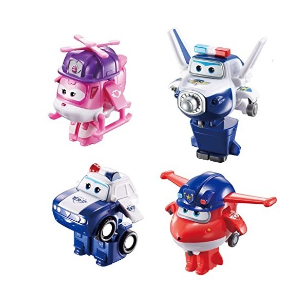 Super Wings "Donnies Dozer" Véhicule Transformable en robot 18 cm + 1 figurine,Jouet Enfant 2 3 4 5 6 7 8 Ans Garcon Fille