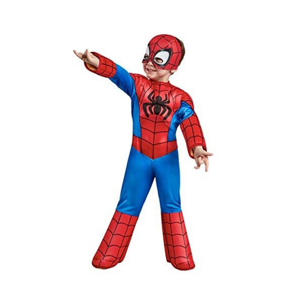 Masques en papier Disney Marvel Spider-Man, rouge/noir, taille unique, paq.  8, accessoires de costume à porter pour anniversaires/l'Halloween