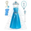 Deguisement Reine des Neiges 3 4 ans Robe Elsa Enfant de Princesse Anniversaire Robe Princesse Fille Costume Reine des Neiges