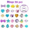 WATINC 62 Pcs Princesse Dress Up Accessoires Set Bijoux Petite Fille Enfants Jolie Princesse Sirène pour Déguisement avec Sac