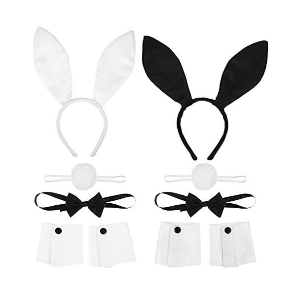 FRCOLOR Lot de 10 accessoires pour déguisement dHalloween avec oreilles de lapin et nœud papillon