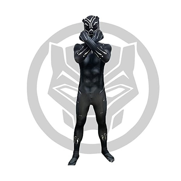 MUNHOZ Enfants Cosplay Superheroes Black Panther Jumpsuit Garçons Jeu de rôle Halloween Body Childs Classic Movie Déguisement