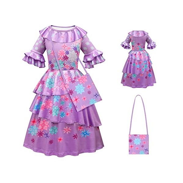 URAQT Robe Madrigal, Costume pour enfant fille, Robe Sac Madrigal Fille Déguisement, Robe de princesse, Princesse Peignoir Ha