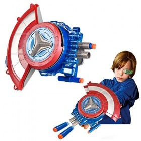 TBEONE Bouclier de Captain America - Jouet déjection de balle souple - Accessoire de cosplay - Cadeau pour enfants - Déguise