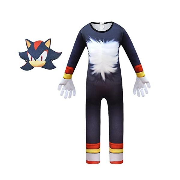 TBNRFrags Costume de costumade classique pour enfants Sonic le Hérisson – Déguisement de jeu pour enfants – Combinaison pour 