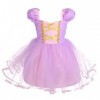 Lito Angels Deguisement Robe en Tulle Princesse Raiponce Enfant Fille, Anniversaire Fete Carnaval Costume Halloween, Taille 3