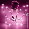 Ailes de Fée Lumineuses à Led, Ailes de Papillon Avec Oreilles dElfe, Bandeau de Fée à Led Et Baguettes de Fée Étoile, Ailes