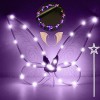 Ailes de Fée Lumineuses à Led, Ailes de Papillon Avec Oreilles dElfe, Bandeau de Fée à Led Et Baguettes de Fée Étoile, Ailes