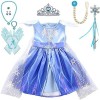 Lito Angels Deguisement Robe Reine des Neiges 2 Princesse Elsa Costume Aventure Bebe Fille avec Cape et Accessoires Taille 12