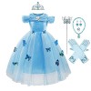 MYRISAM Robe de Cendrillon avec Accessoires Papillon Déguisements Filles Princesse Costume de Carnaval Halloween Cosplay Noël