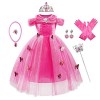 MYRISAM Robe de Cendrillon avec Accessoires Papillon Déguisements Filles Princesse Costume de Carnaval Halloween Cosplay Noël